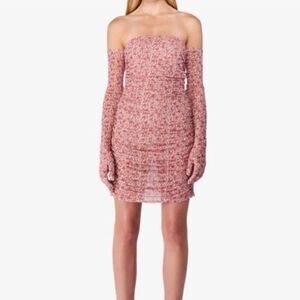 NWOT Miscreants London x Revolve Pink Floral Cupid Mini Dress US 8